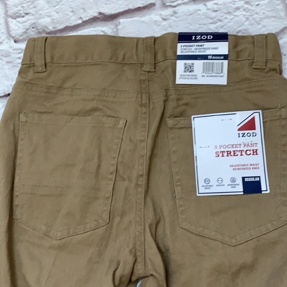 IZOD boys khaki pants straight leg adjustable waist - Picture 4 of 5